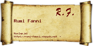 Rumi Fanni névjegykártya
