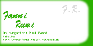 fanni rumi business card